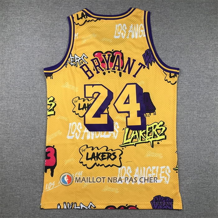 Maillot Los Angeles Lakers Kobe Bryant Slap Sticker Mitchell & Ness 1996-97 Jaune